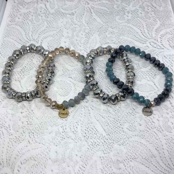 Bundle lot 4 crystal stretch bracelets Erimish and more - Picture 2 of 4